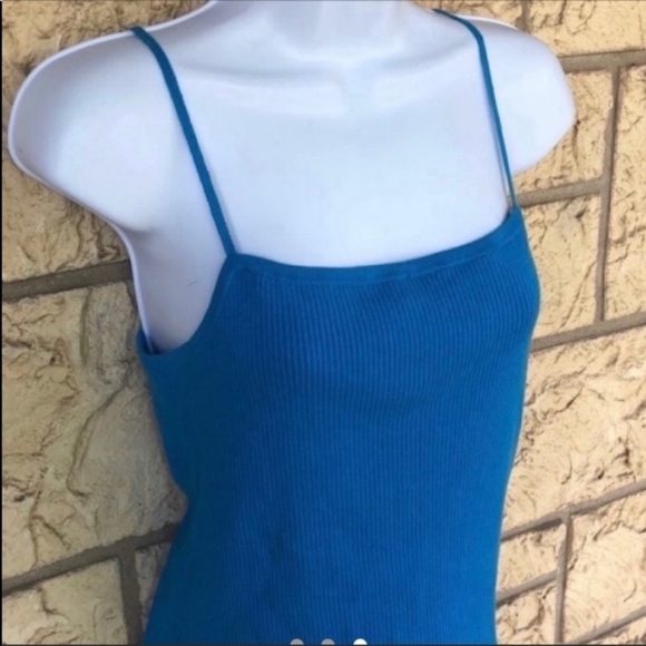 BP Blue spaghetti strap Tank Top Comfy Stretch New NWT Y2K 90’s Beach Vacation - Picture 7 of 9